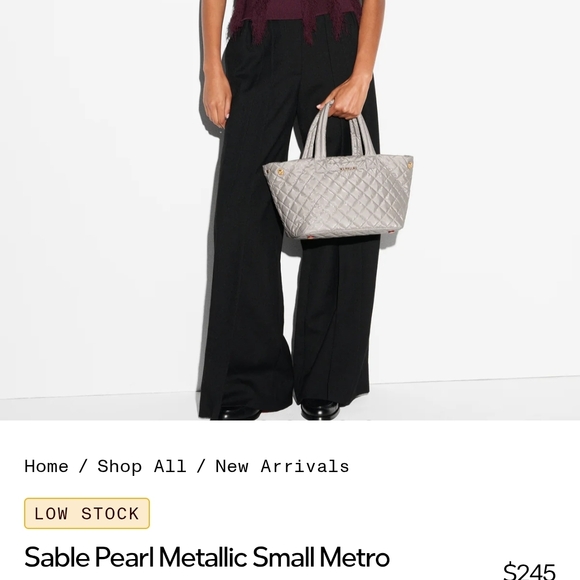 Sable Pearl Metallic Small Metro Tote - Picture 7 of 16